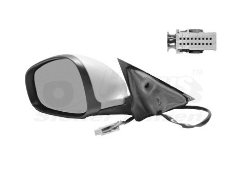 Left electric exterior mirror Primer, Heated, Aspherical 0160817 Hagus, Image 2