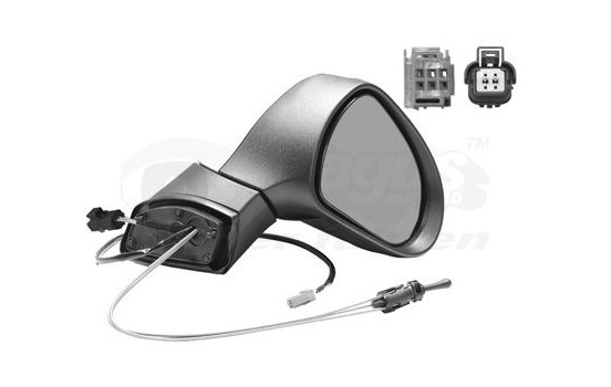 MANUALLY ADJUSTABLE EXTERNAL MIRROR RIGHT PEUGEOT 207 Primer +Temp 4029804 Hagus, Image 2