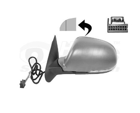 Outside mirror left electric Primer, Heated 6-pin 7623807 Hagus, Image 2