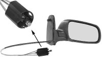 Outside mirror RIGHT COMPLETELY BLACK from '98 5878804 Hagus