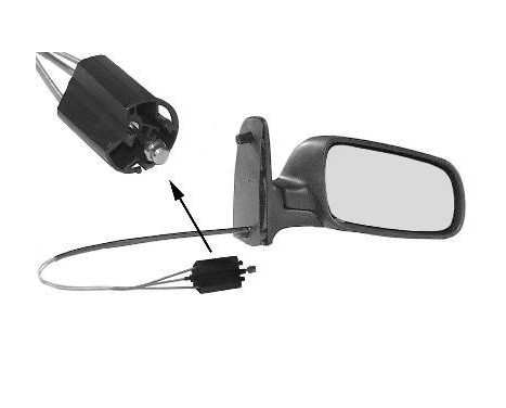 Outside mirror RIGHT COMPLETELY BLACK from '98 5878804 Hagus