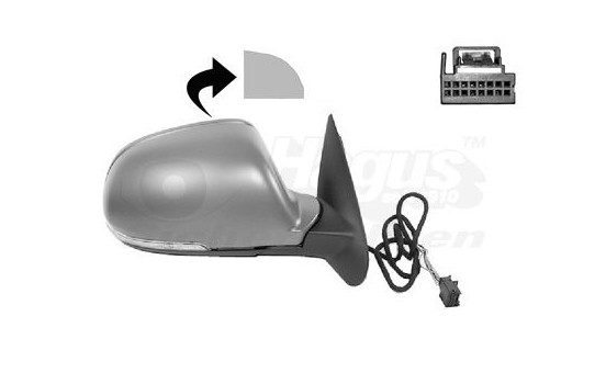 Outside mirror right electric Primer, Heated 6-pin 7623808 Hagus, Image 2