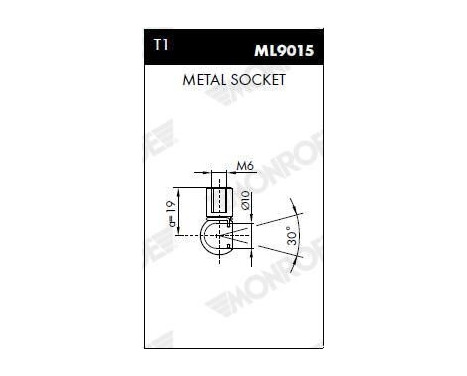 Gas Spring, rear windscreen ML5535 Monroe, Image 2