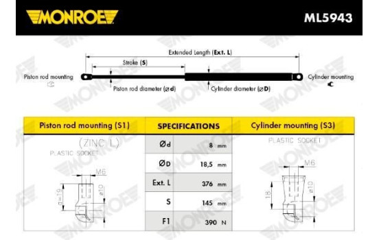 gas spring, trunk ML5943 Monroe