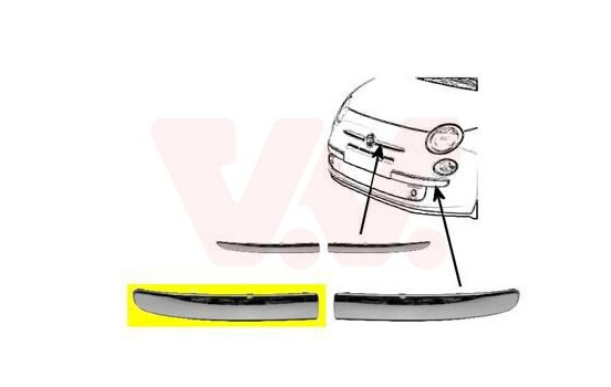 Bumper molding Right front Chrome, Image 2