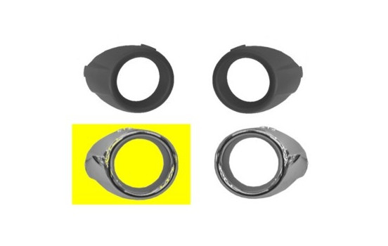 Fog light ring right Chrome