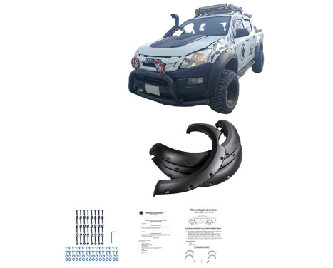 Oneway Set Fender Flares suitable for Isuzu D-Max II 2012-2019 - Matte Black, Image 4