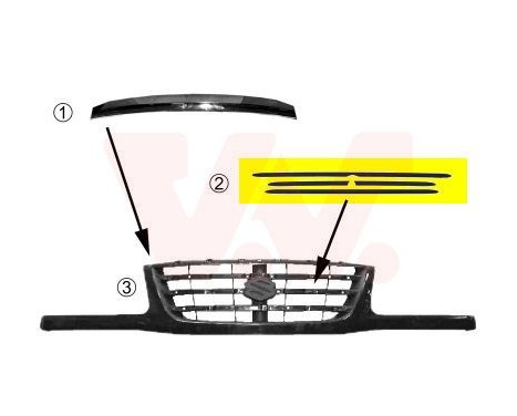 Trim/Protective Strip, radiator grille, Image 2