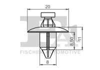 Clip, decorative/protective strip
