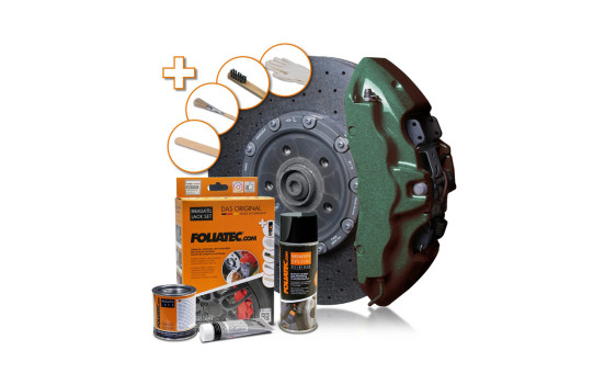 Foliatec Brake Caliper Paint Set - Green Hell Metallic - 3 Components