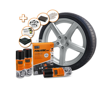 Foliatec Universal 2C Spray Paint Set - silver metallic glossy 3x400ml