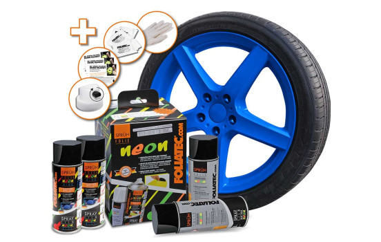 Foliatec Spray Film (Spray foil) set - NEON blue - 4 parts
