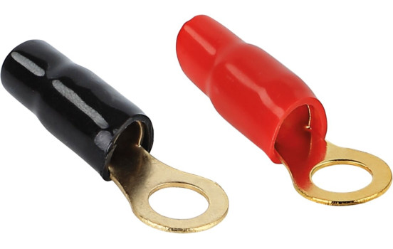 Ring cable lug 10 mm² > 6.4 mm 2 x red 2 x black