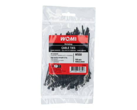 Womi Cable Ties 100x2.5mm black 100 pieces, Image 2