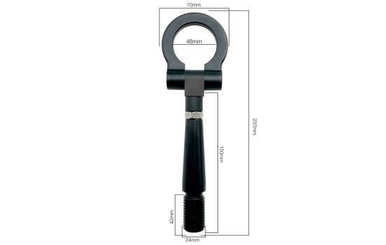 Simoni Racing Towing Eye - Metal - Black - Length 23.7cm - 300g, Image 7