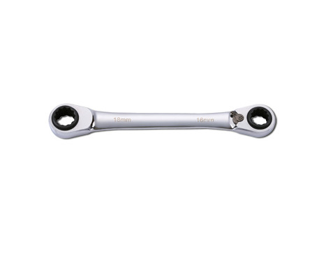 4 in 1 Ratchet combination wrench, switchable 16-17, 18-19