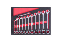 Reversible ring ratchet wrenches, 12 pieces