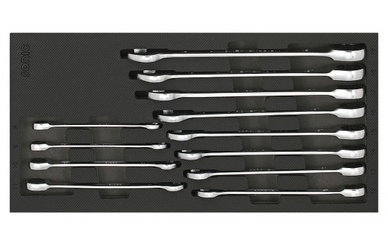 Sonic Ratchet Ring Wrench Set 12-sided Straight 12-Piece
