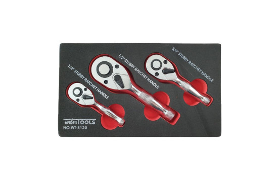 Stubby ratchet set with Quick Release 1/4, 1/2 & 3/8 - 72 teeth, Image 6