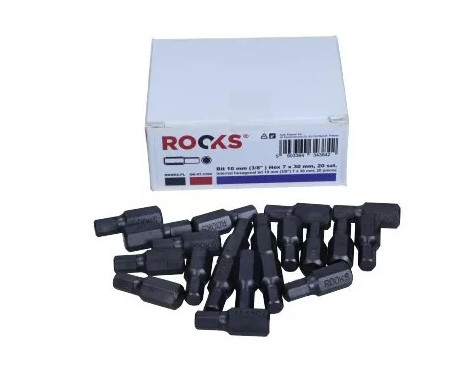 Rooks Bit 10 mm (3/8") Hexagon socket 7 mm x 30 mm, 20 pieces