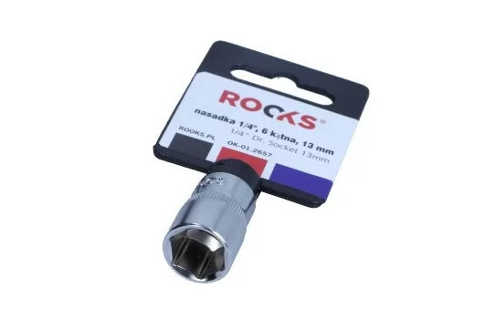 Rooks Socket 1/4", 6-sided, 13 mm
