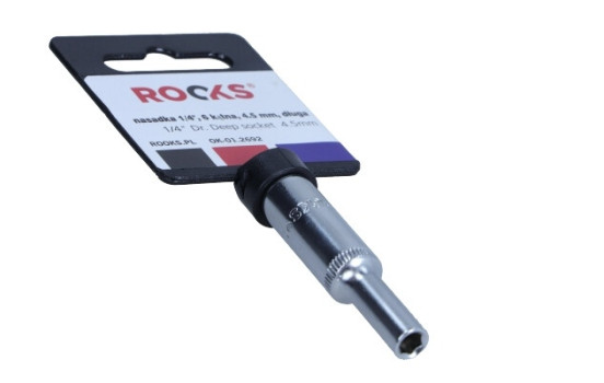 Rooks Socket 1/4", 6-sided, 4.5 mm, long