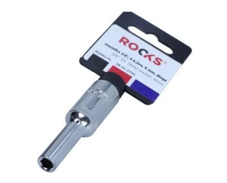 Rooks Socket 3/8", 6-sided, 6 mm, long
