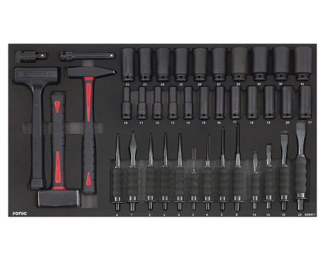 Chisel, hammer & power nozzle set 40 pcs. SFS Jumbo