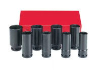 Force 3/4" Impact Socket Set 6-sided long 8 pieces