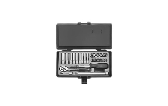 1/4" Socket Set 6-sided 24 pieces