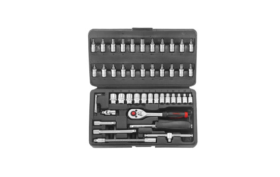 1/4" Socket Set 6-sided 46 pieces