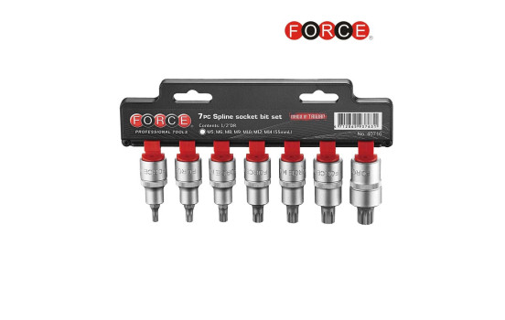 7pc 1/2" DR. Spline socket bit set