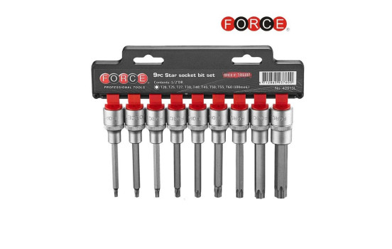 9pc 1/2" DR. Star socket bit set (100mmL), Image 2