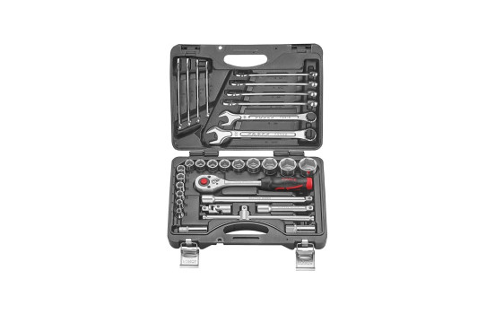 Force 1/2" 6-point socket and spanner combination set SAE 32 pieces