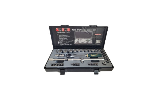 Force 1/2" Multi-tooth socket set 72-tooth ratchet 42-piece