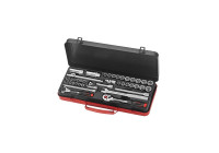 Force 1/4" & 3/8" 6-point socket and wrench set, 43 pieces