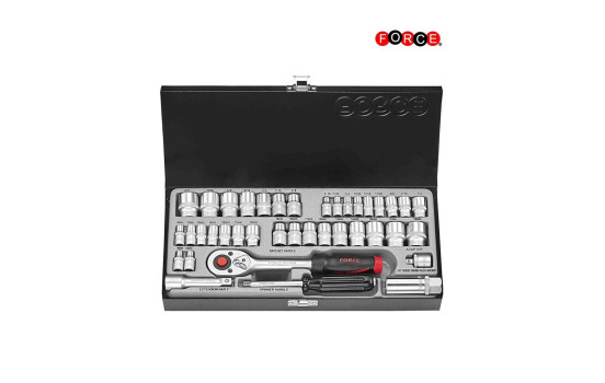 Force 3391 3/8 Socket Set 12-point SAE 39 pieces