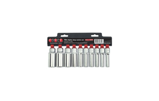 Force 41014Q 1/2" Socket Set Long Spline 10 Piece, Image 2