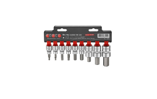 Force Bit socket set 3/8" & 1/2" Allen 9 pieces
