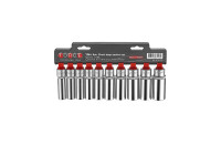 Force Socket Set 1/2" 12-sided long 77mml 10 pieces