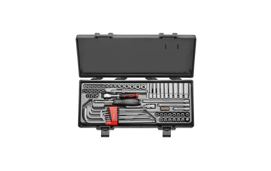 Force Socket Set 1/4" 6-sided 64-piece