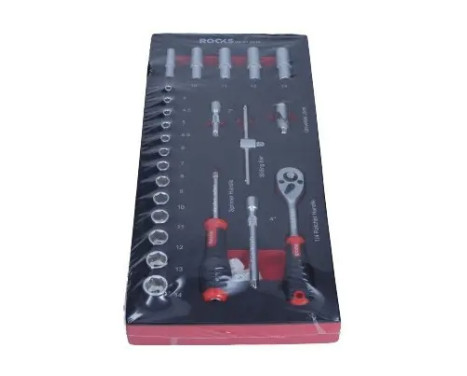 Rooks Ratchet and socket set 1/4", 24 pieces