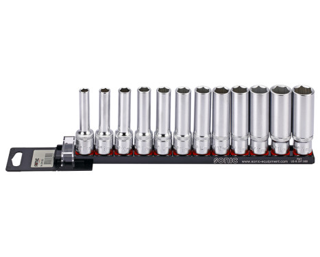 Socket set 1/2 ", long 12 pcs on rail