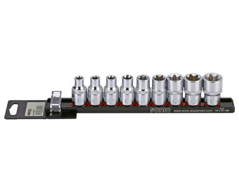 Socket set 1/2 ", TX-E 9-piece on rail