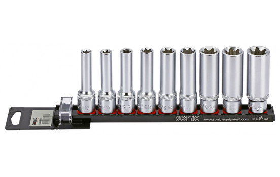 Socket set 1/2 ", TX-E long 9-pin on rail