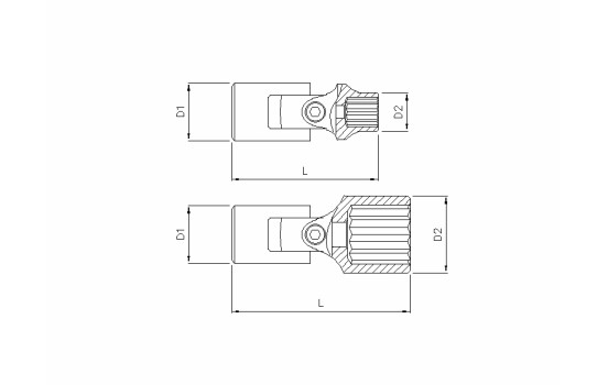 Cardan end 3/8", 12-sided 11mm, Image 2
