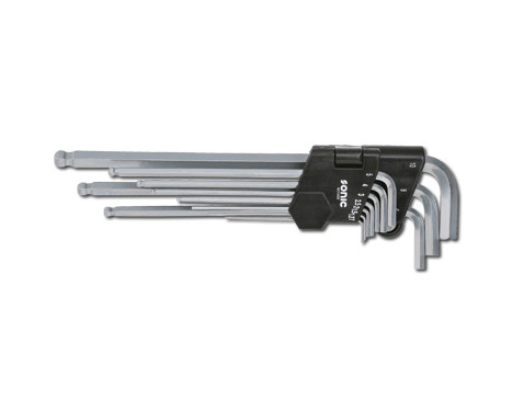 L-key set, extra long with ball head 10 pcs.