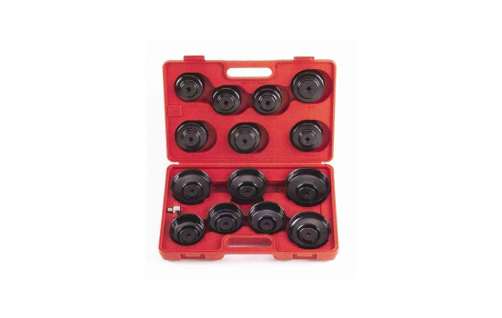 Force cup type oil filter wrench set 15 pieces