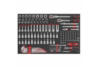 Force 1/4" & 3/8" Socket and Wrench Set 133 Piece (EVA)