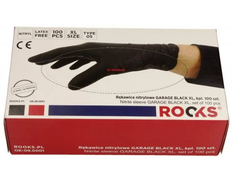 Rooks Disposable Gloves black, Size XL, set of 100 pieces